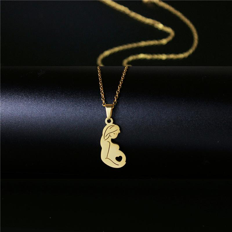 Pendant Necklaces Gold Color Pregnant Woman Necklace For Women Love Family Mom Dad Baby Stainless Steel Choker Chain Charm Gift
Pendant Necklaces Gold Color Pregnant Woman Necklace For Women Love Family Mom Dad Baby Stainless Steel Choker Chain Charm Gift