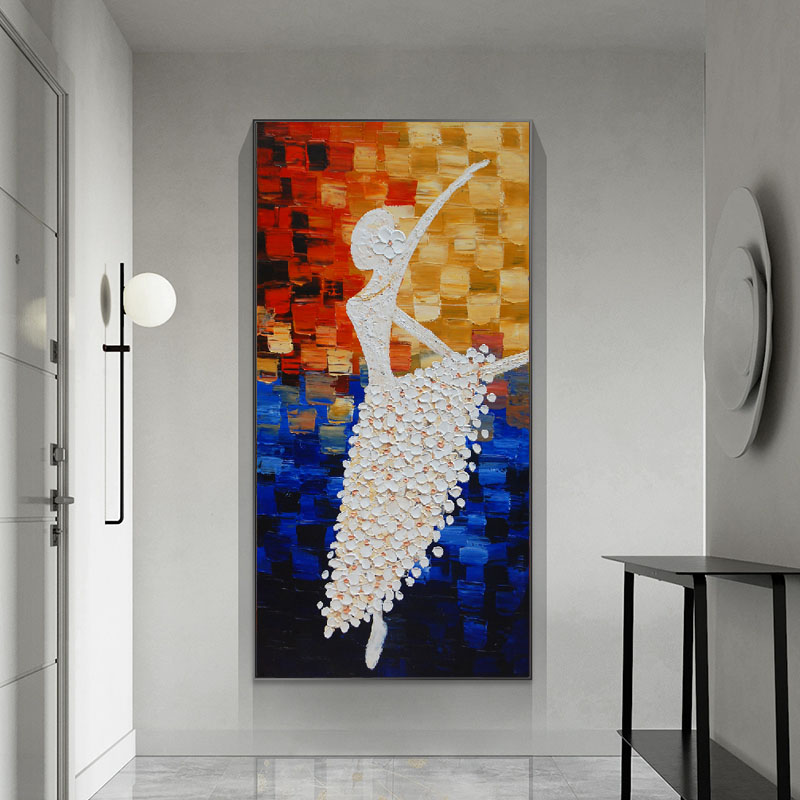 Modern Large Size Flower Girl Poster Canvas Painting Abstract Portrait Picture Wall Art HD Print For Living Room Home Decor