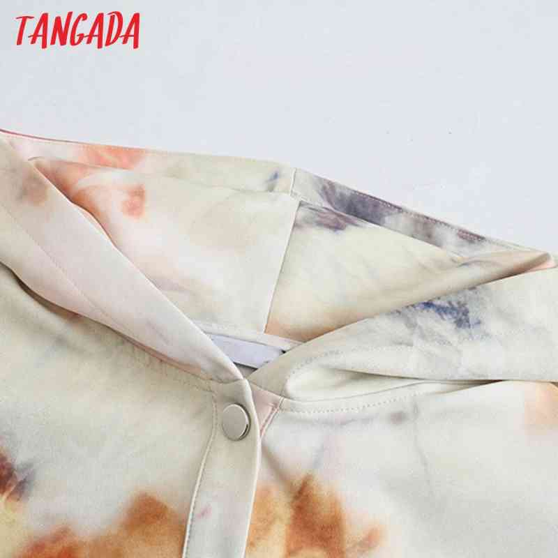 Women Tie-dye Print Hoodie Sweatshirts Oversize Ladies Pullovers Pocket Hooded Tops 5Z77 210416