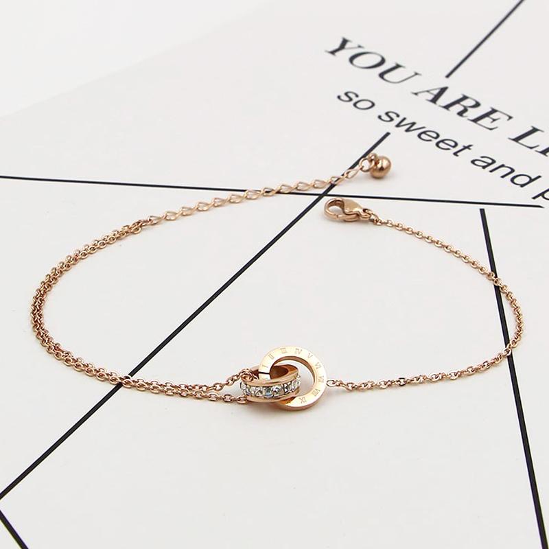 Anklets Fashion Rose Gold Color Beautiful Anklet Double Circle Chain Roman Numeral And Crystal Woman Gift Stainless Steel Jewelry, Red;blue
Anklets Fashion Rose Gold Color Beautiful Anklet Double Circle Chain Roman Numeral And Crystal Woman Gift Stainless Steel Jewelry, Red;blue