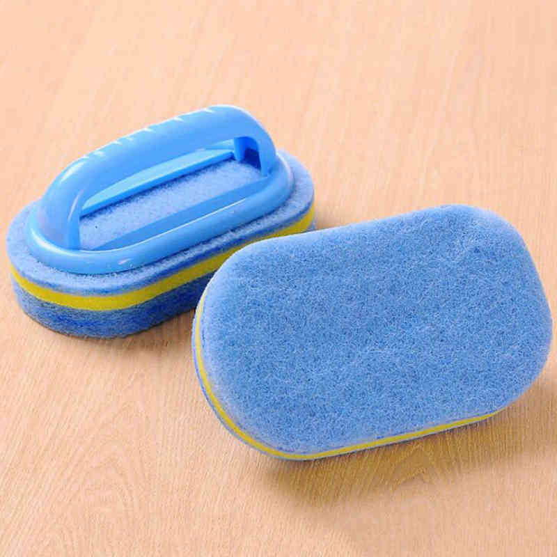 Sponge Brush Kitchen Cleaning Bathroom Toilet Kitchen Glass Wall Cleaning Bath Brush Handle Sponge Bathtub Ceramic Cleaning Tool