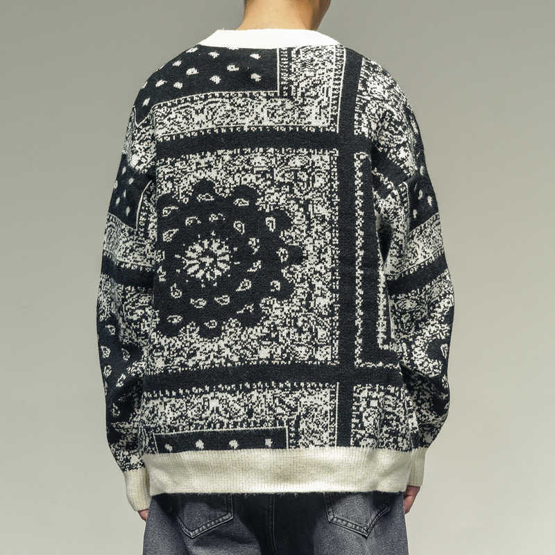 Japanese Ethnic Fashion Cardigan Streetwear Harajuku Casual Sweater Men Clothing Winter Coat Retro Loose Couple Top Male 211008