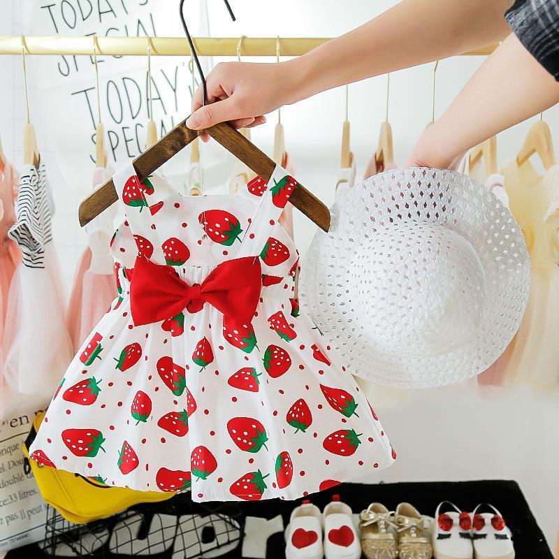 Girl's Dresses Baby Girls 2021 Summer Children's Clothing Set Sleeveless Strawberry Print Princess Dress+Hat Infant Born Beach Dress, Bdg011
Girl's Dresses Baby Girls 2021 Summer Children's Clothing Set Sleeveless Strawberry Print Princess Dress+Hat Infant Born Beach Dress, Bdg011