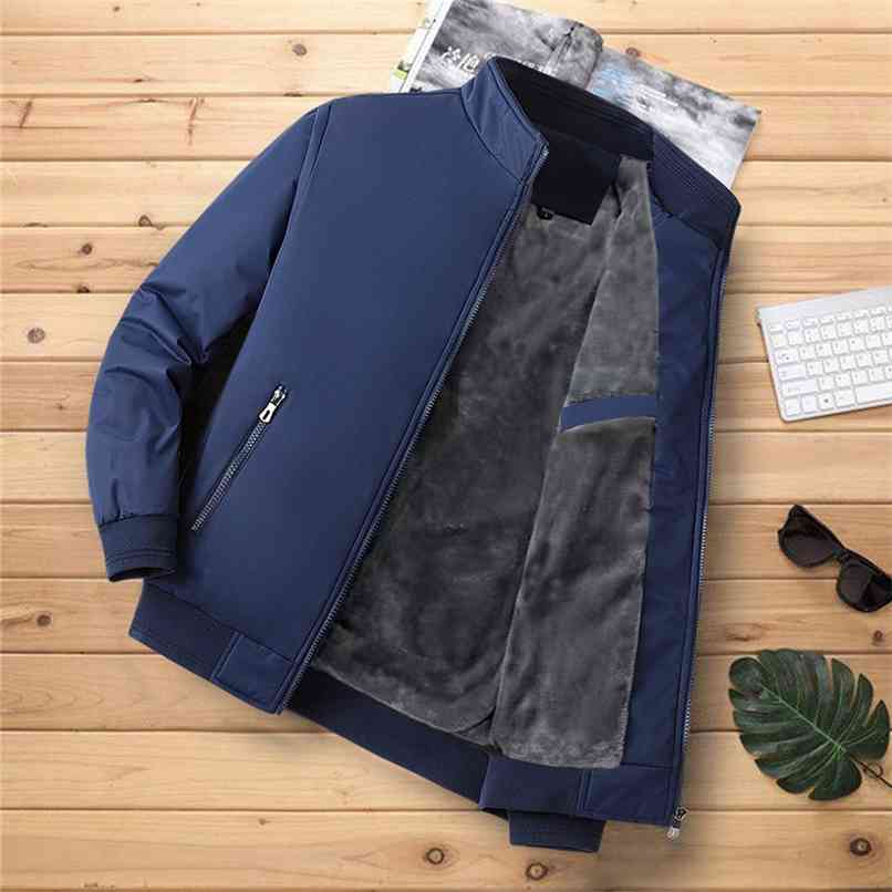 MANTLCONX Men's Winter Jackets Thick Stand Collar Parka Men Coats Casual Warm Fleece Cotton Mens Jackets Male Clothing 4XL 5XL 210818