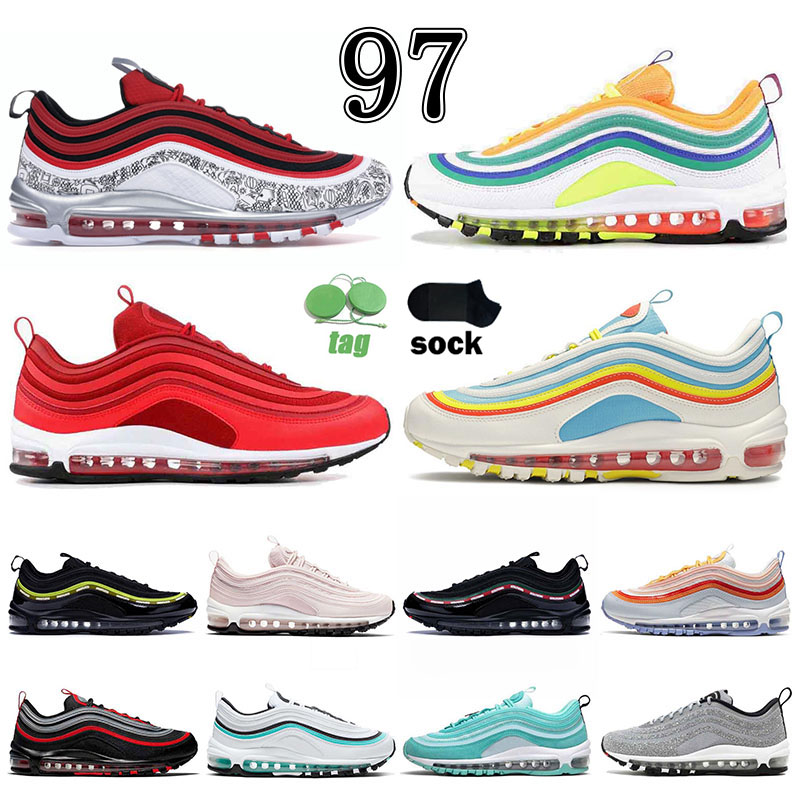 Light colorway 97s mens womens running shoes authentic 97 women gym fire red londong summere of love pack teal tint jayson tatum sport sneakers designer trianers, H06 36-40 cherry
Light colorway 97s mens womens running shoes authentic 97 women gym fire red londong summere of love pack teal tint jayson tatum sport sneakers designer trianers, H06 36-40 cherry
