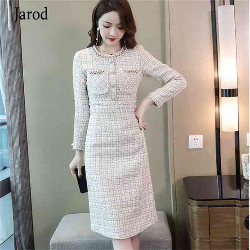 Fashion Women Tweed Long sleeve Midi Dresses Autumn Winter Beading Office OL Bodycon sheath Dress Vesitdos 210519, Photo color
Fashion Women Tweed Long sleeve Midi Dresses Autumn Winter Beading Office OL Bodycon sheath Dress Vesitdos 210519, Photo color