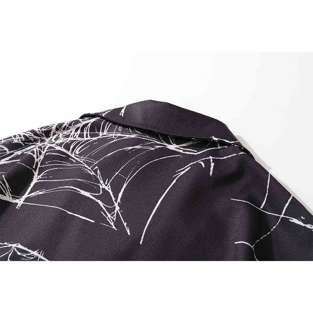 Spider Web Hawaiian Shirt Men Summer Oversized Light Weight Material Holiday Beach Style Men's Shirts 210603