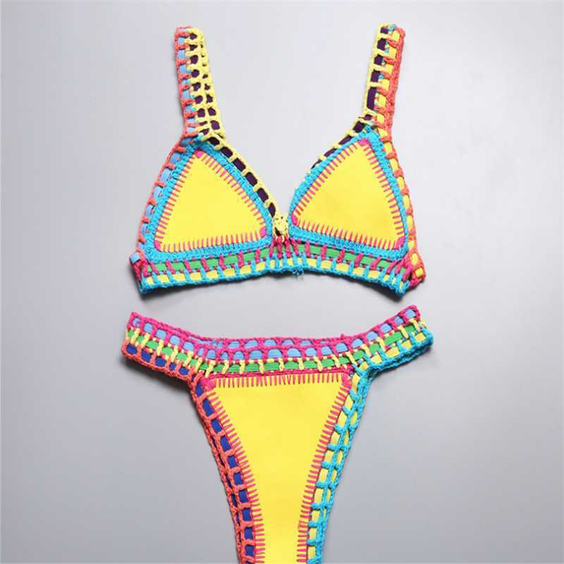 Sexy Bikinis Set Women Swimwear Low Waist Swimsuit Female Beachwear Swimming Bikini Neoprene Split Swim Suit For Bather 210625