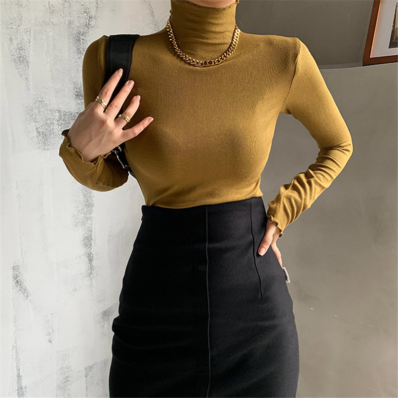 Fashion Women Arrival Shirt Solid Warm Thicken Large Size Casual Basic Korea Brief Minimalist Tops T-shirt 210421