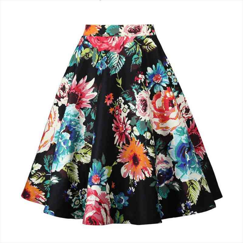 50s 60s Tunic Midi Skirts A Line Midi Floral Retro Skater High Waist Cotton Vintage Style Women Flower Print Elegant, Black
50s 60s Tunic Midi Skirts A Line Midi Floral Retro Skater High Waist Cotton Vintage Style Women Flower Print Elegant, Black