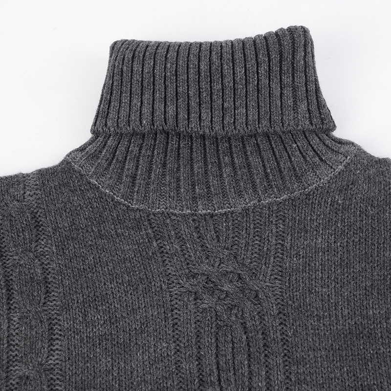 Winter Warm Turtleneck Sweater Men Vintage Tricot Pull Homme Casual Pullovers Male Outwear Slim Knitted Sweater Solid Jumper Y0907