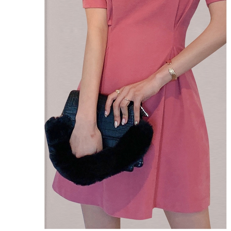 Women's Dress Summer Temperament Elegant V-Neck Puff Sleeve Vintage OL Female Slim Waist A-Line Mini 210519