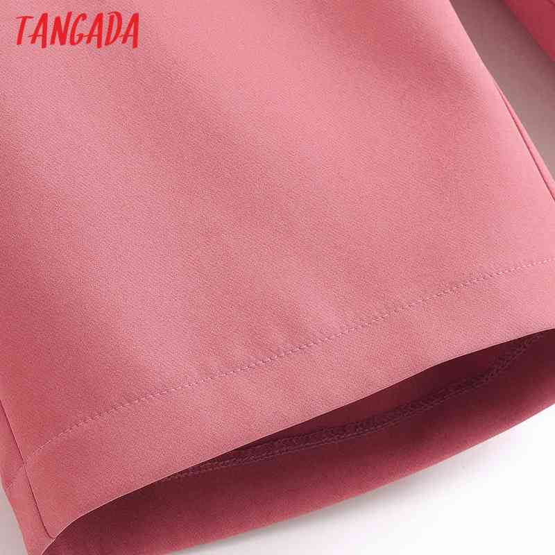 Women Elegant Solid Suit Side Zipper Pockets OL Shorts Pantalones DA77 210416
