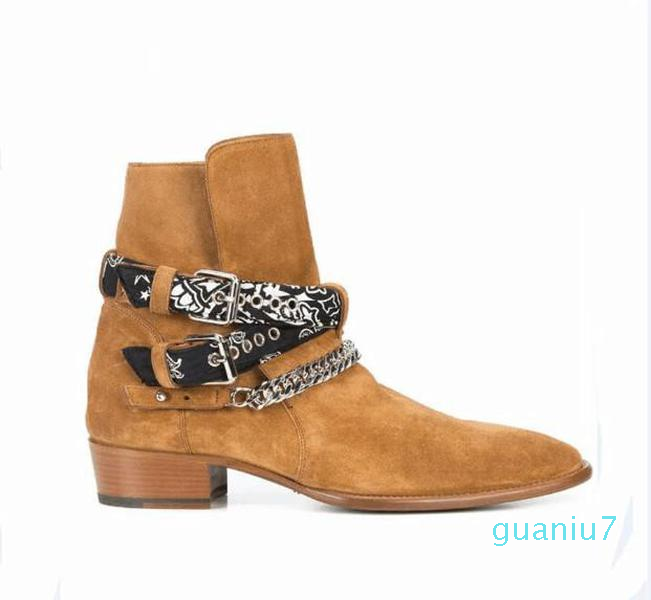 NEW list exclusive Handmade Ribbon buckle strap Jodhpur wyatt boots suede genuine leather personalized denim boots WNx