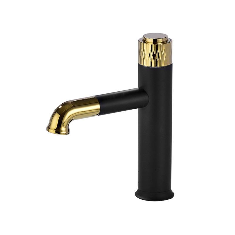 Modern Bathroom Basin Waterfall Tap Press Memory Thermostatic Faucet Gold Black Deck Mounted Cold And Water Mixer Sink Faucets
