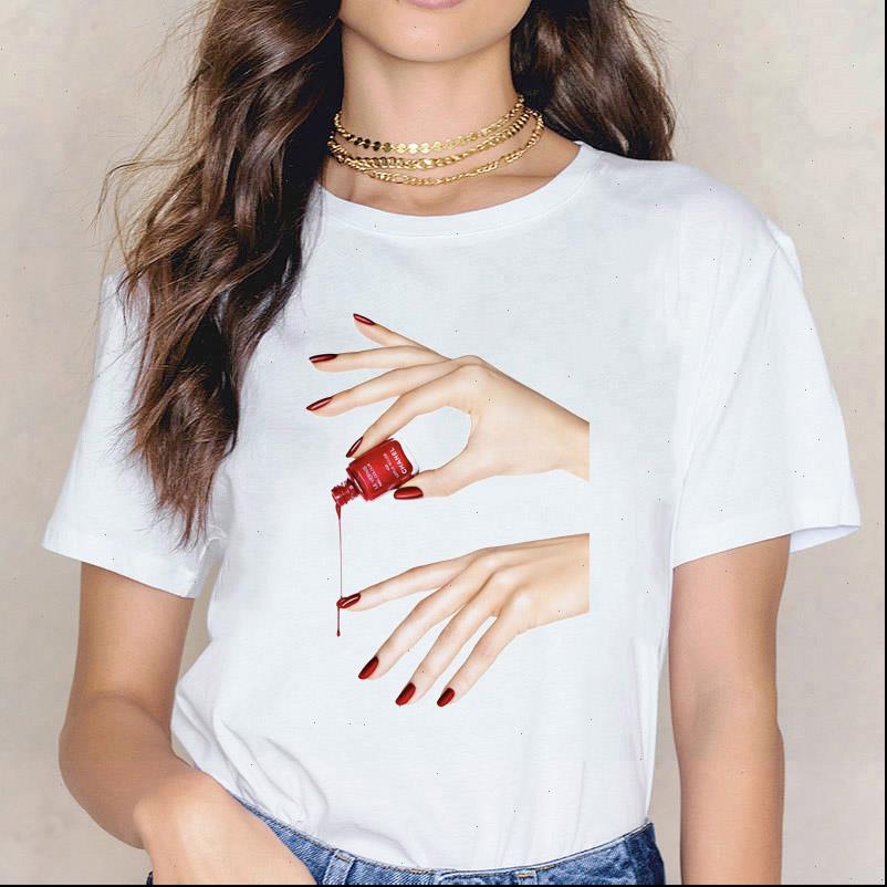 women t shirts fashion tshirt nail polish print tee harajuku cute female summer clothes, White
women t shirts fashion tshirt nail polish print tee harajuku cute female summer clothes, White