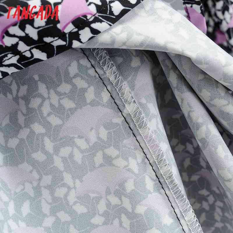 Summer Women Print Strethy Puff Short Sleeve Ladies Mini Dress Vestidos 1F57 210416