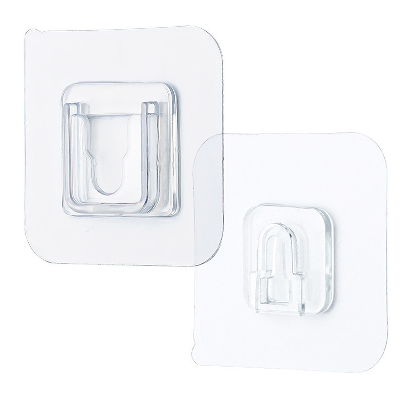 5Pairs Double Sided Adhesive Wall Hooks Wall Hanger Transparent Suction Cup Sucker Strong Hook Wall Storage For Kitchen Bathroom