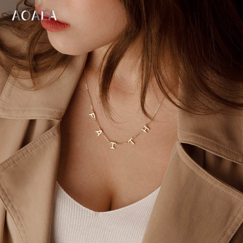 for Women Initials Necklace Personalized Name Jewelry Kids Custom Letter Ne