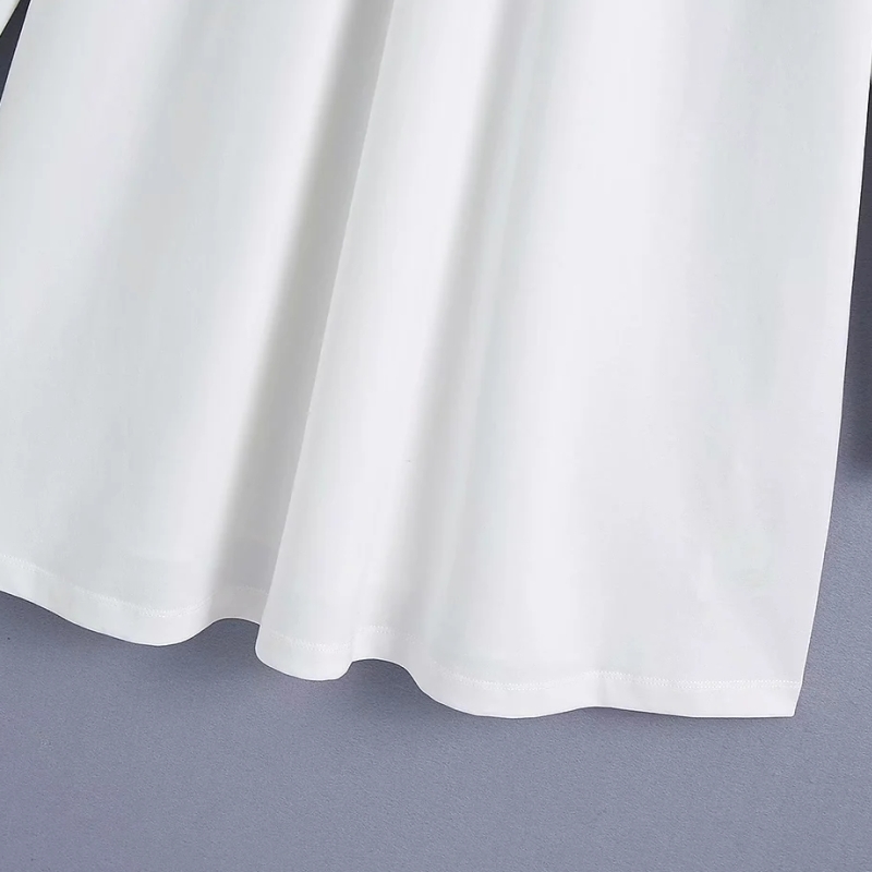 Spring Women Chic Sailor Collar White Mini Dress Female Long Sleeve Clothes Casual Lady Loose Vestido D7333 210430