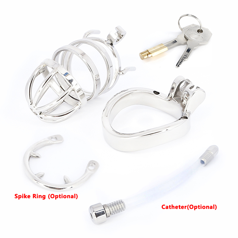 For Couple Chastity Device Stainless Steel Cage Cock Cage Erotic Device cock Prison Penis Ring Sex Toys for Men Lock Cock Rings 210408