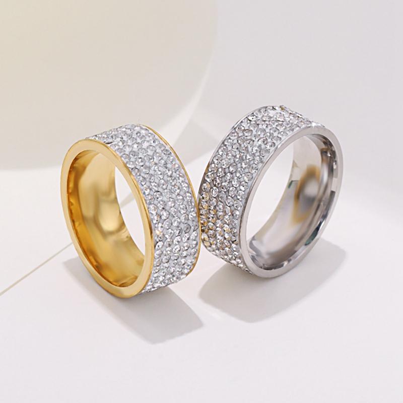 Cluster Rings 8mm Women's Full Rhinestone Shiny Wide Stainless Steel Gold Silver Color For Men Hiphop Fashion Jewelry Party WC029, Golden;silver
Cluster Rings 8mm Women's Full Rhinestone Shiny Wide Stainless Steel Gold Silver Color For Men Hiphop Fashion Jewelry Party WC029, Golden;silver
