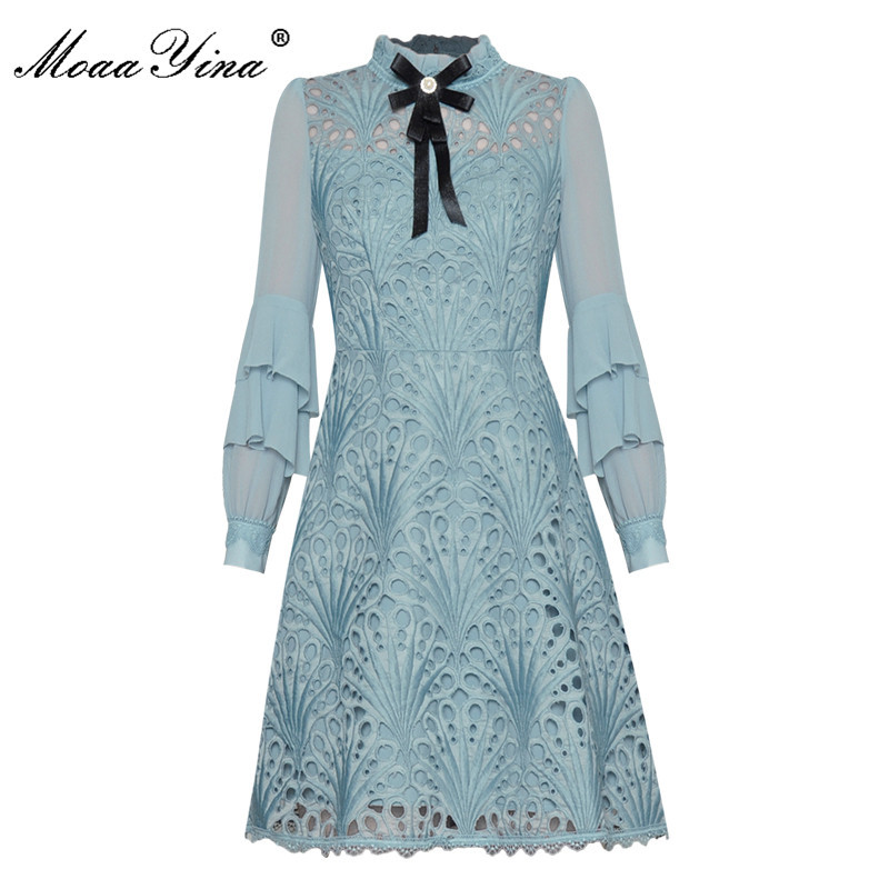 Fashion Designer dress Autumn Women's Dress Ruffles Long Sleeve Hollow Out Embroidery Elegant Dresses 210524, Black
Fashion Designer dress Autumn Women's Dress Ruffles Long Sleeve Hollow Out Embroidery Elegant Dresses 210524, Black