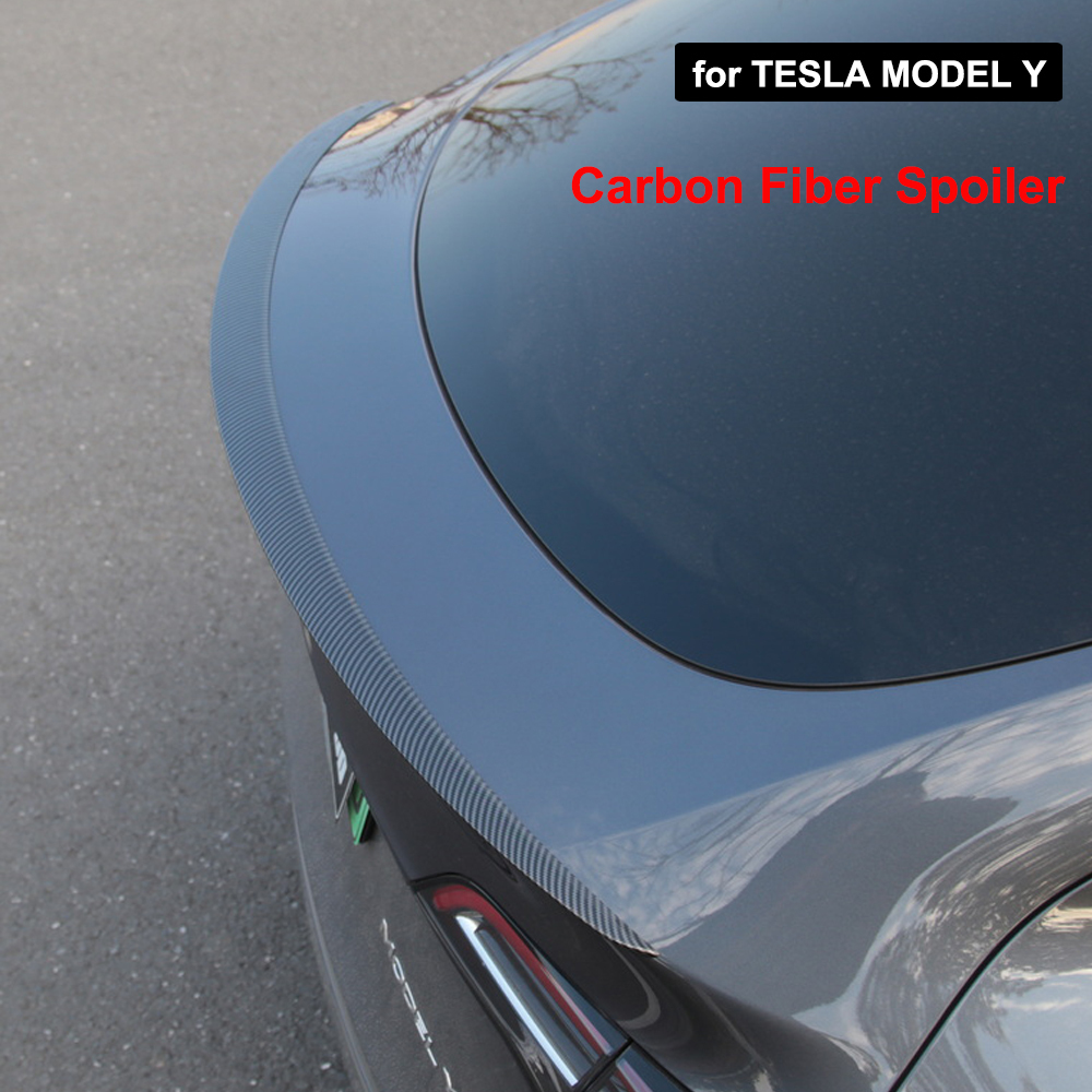 

MODELY New Car Trunk Wing Spoilers For Tesla Model Y Spoiler 2021 ABS Carbon Fiber Matte Glossy Original Factory Car Accessories