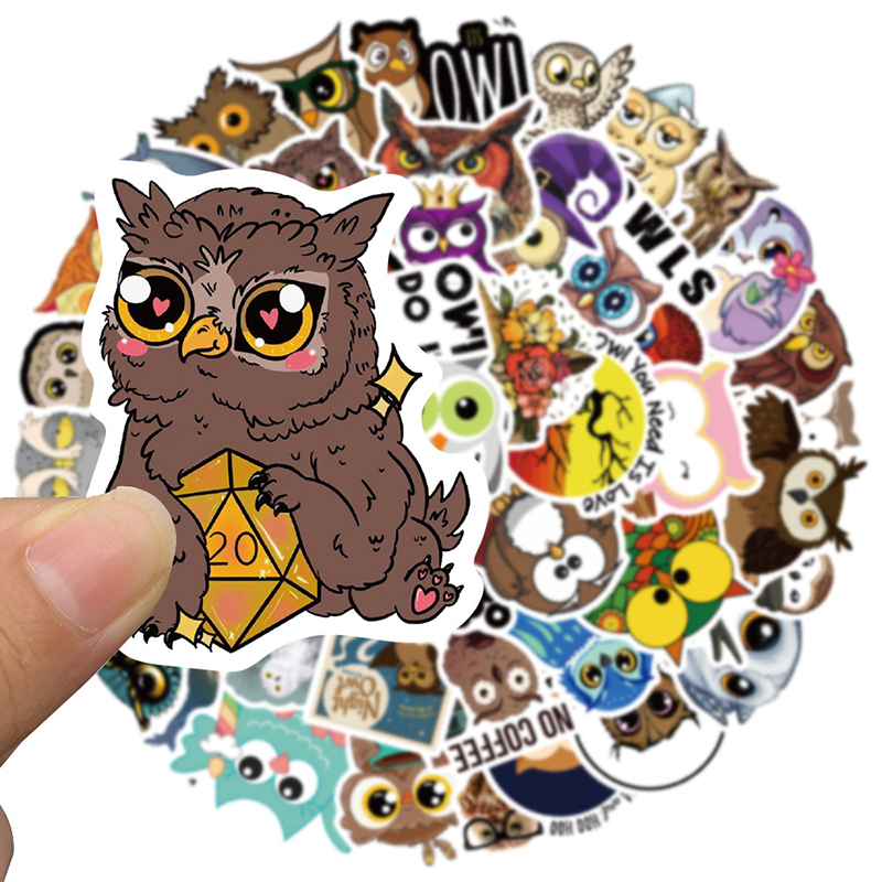 Update New Notebook Cartoon Owls Stickers Cute Animal Series Wers DIY Graffiti Decals For Car Lage Motorcycle Ipad Phone Scooter Games Skateboard Guit