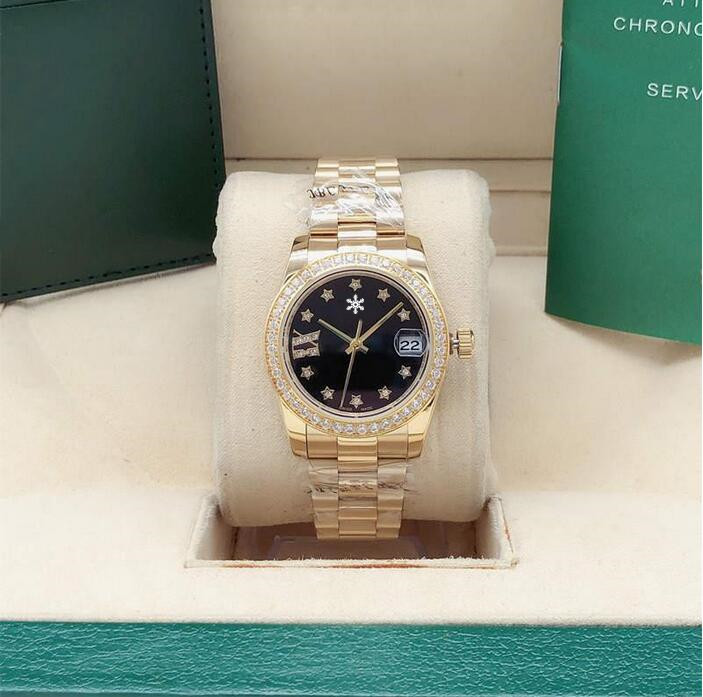 2022 Hottest Classic simple ladies 31 mm automatic mechanical watch five-pointed bezel set with small diamond stainless steel folding buckle, Only box.no watch
2022 Hottest Classic simple ladies 31 mm automatic mechanical watch five-pointed bezel set with small diamond stainless steel folding buckle, Only box.no watch