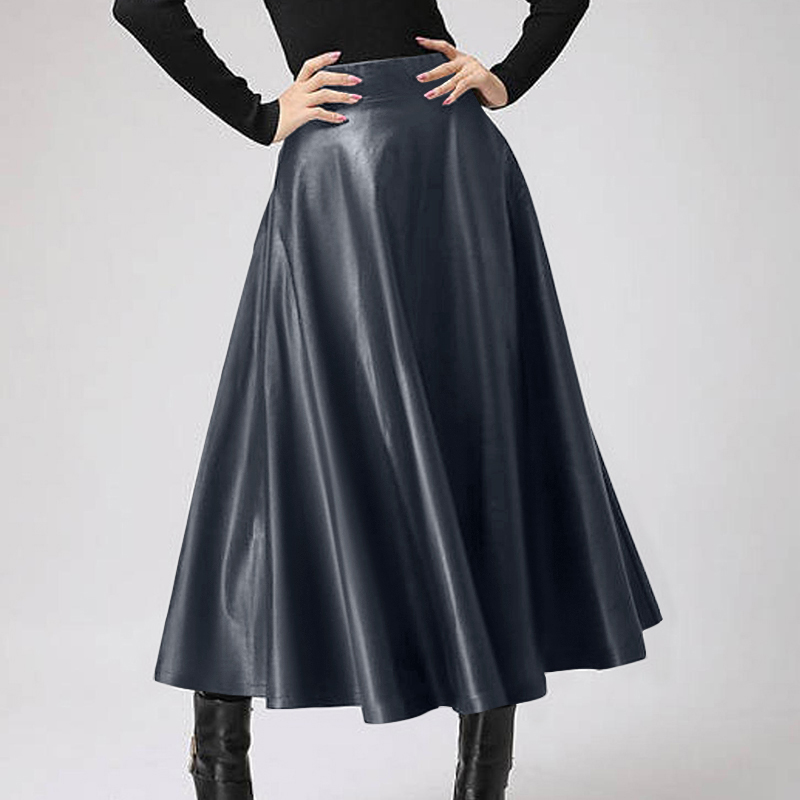 Leather Skirt Ladies Elegant Office Lady Skirt Celmia PU Solid Color Midi Skirts Party Skirt High Waist, Black
Leather Skirt Ladies Elegant Office Lady Skirt Celmia PU Solid Color Midi Skirts Party Skirt High Waist, Black