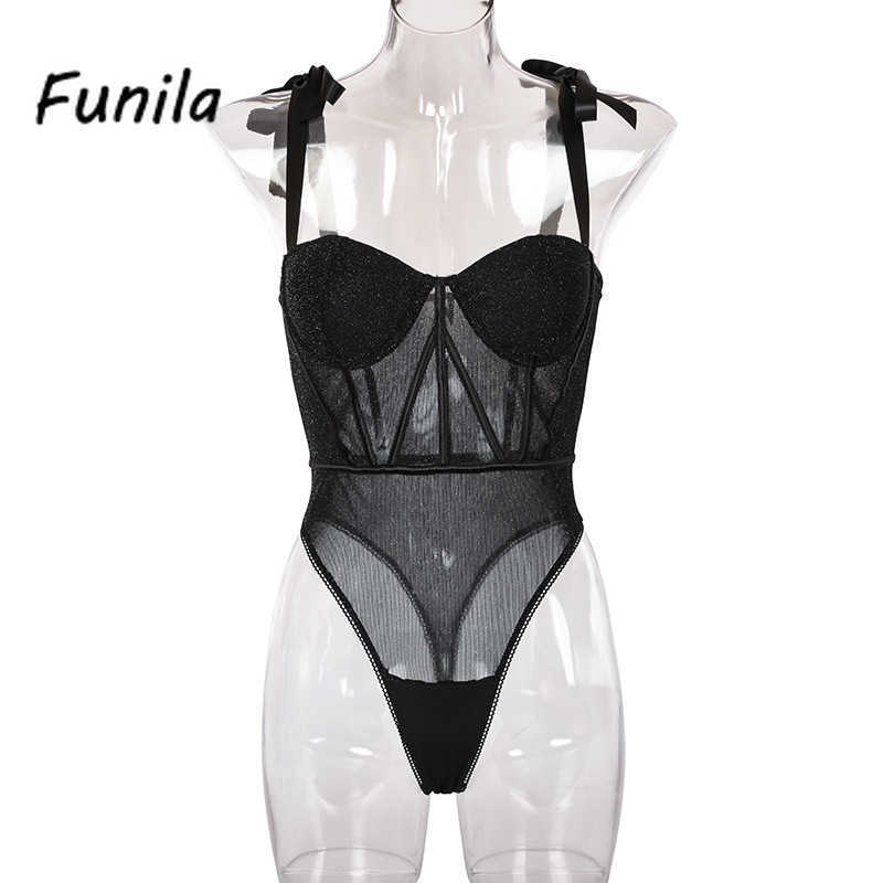 Sexy Bodysuit for Female Women Black Shiny Bandage Overalls Sleeveless Fashion Large Size Rompers Lace Up Top Bodycon 210622