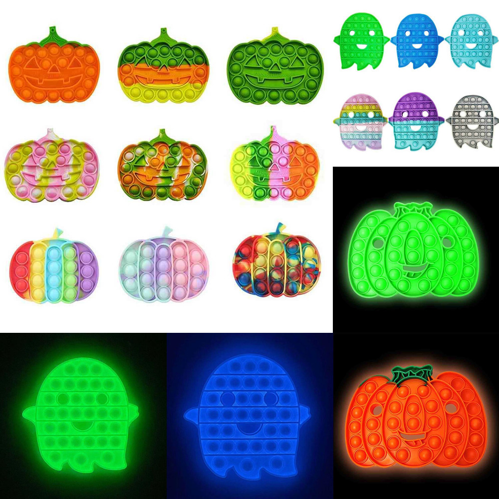 Glow in the Dark Halloween Pumpkin Ghost Cartoon Push Pop Fidget Toys Kids Children's Bubble Popping Board Game Finger Puzzle Early Lea
Glow in the Dark Halloween Pumpkin Ghost Cartoon Push Pop Fidget Toys Kids Children's Bubble Popping Board Game Finger Puzzle Early Lea