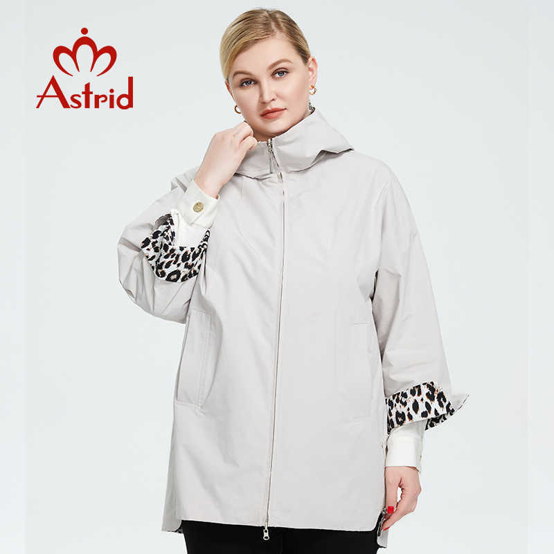 Astrid Spring Autumn Women's Jacket Oversize Double Sided Warm with hood zipper Leopard Coat Women Parkas Outerwear AM-9736 210819