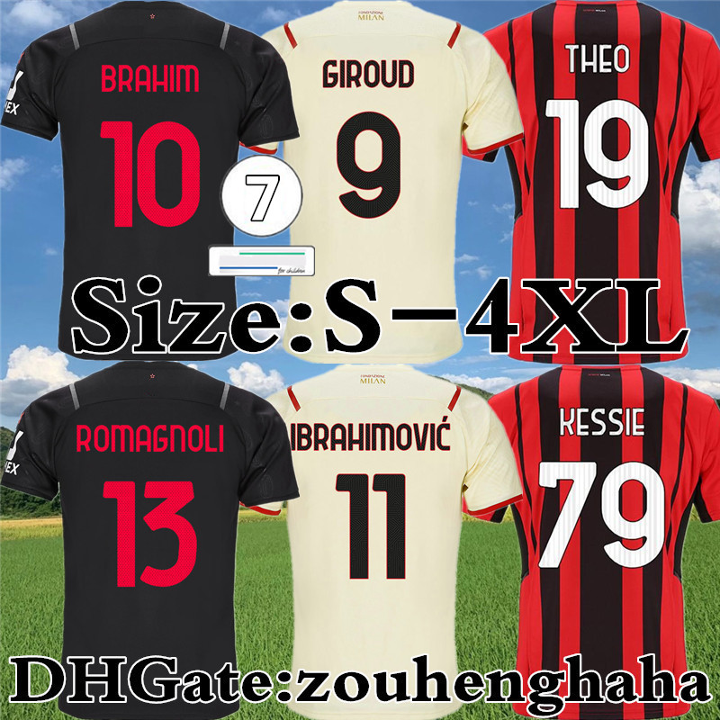 milan Third GIROUD Soccer Jerseys Home Away 2021 22 IBRAHIMOVIC THEO ROMAGNOLI Maillots De Foot KESSIE BRAHIM TONALI AC BENNACER Football Shirt kit Size S-4XL, Away +patch
milan Third GIROUD Soccer Jerseys Home Away 2021 22 IBRAHIMOVIC THEO ROMAGNOLI Maillots De Foot KESSIE BRAHIM TONALI AC BENNACER Football Shirt kit Size S-4XL, Away +patch