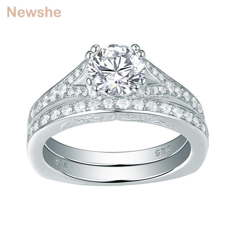 Cluster Rings She 2 Pcs Wedding Ring Set 1.4 Ct Round White CZ 925 Sterling Silver Engagement For Women Trendy Jewelry 1R0058, Golden;silver
Cluster Rings She 2 Pcs Wedding Ring Set 1.4 Ct Round White CZ 925 Sterling Silver Engagement For Women Trendy Jewelry 1R0058, Golden;silver
