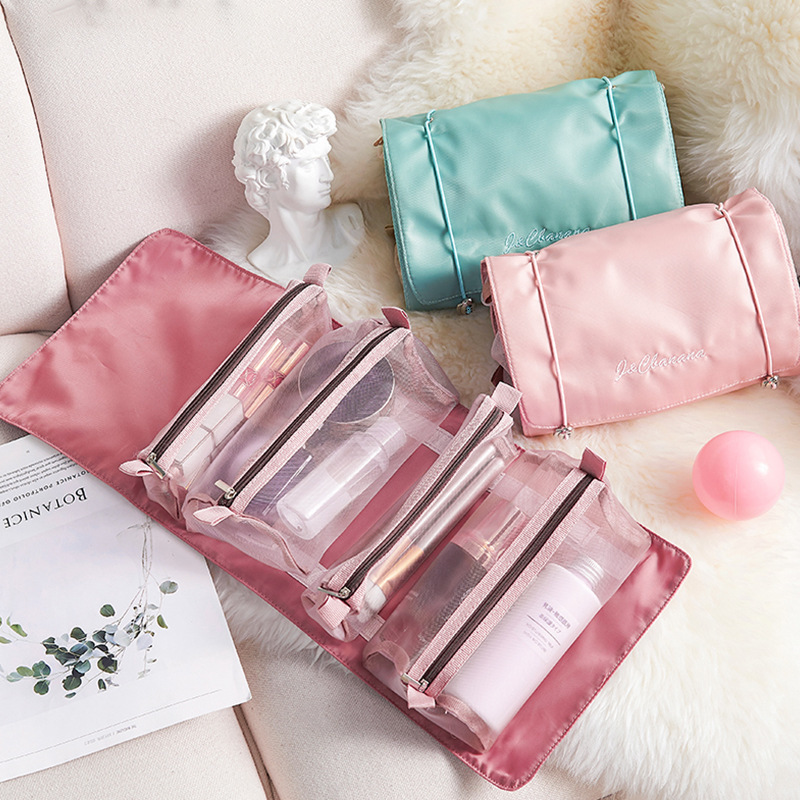 Korean Large Capacity Four in One Cosmetic Waterproof Folding Mh Washing Detachable Travel Storage Bag, Four in one cosmetic bag -- pink
Korean Large Capacity Four in One Cosmetic Waterproof Folding Mh Washing Detachable Travel Storage Bag, Four in one cosmetic bag -- pink
