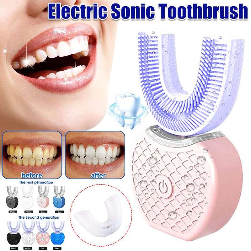 Smart Electric Toothbrush 360 Degrees Intelligent Automatic Sonic U Type 3 Modes Tooth Brush USB Charging Whitening Blue Light
Smart Electric Toothbrush 360 Degrees Intelligent Automatic Sonic U Type 3 Modes Tooth Brush USB Charging Whitening Blue Light