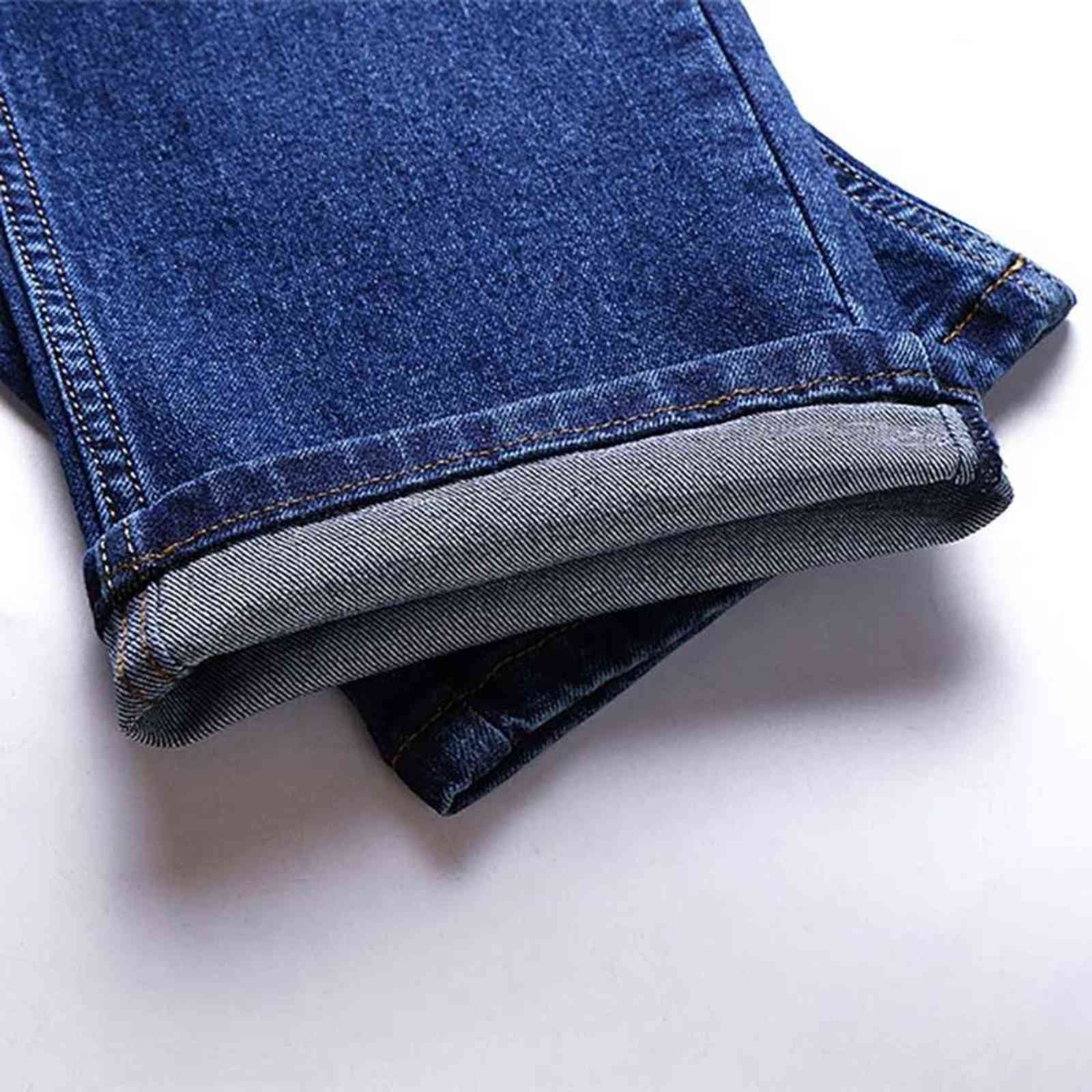 TIGER CASTLE Mens High Waist Jeans Cotton Thick Classic Stretch Black Blue Male Denim Pants Spring Autumn Men Trousers 211111