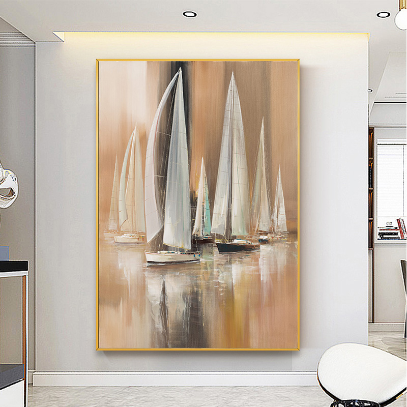 Modern Minimalist Decorative Painting Boat Picturse For Living Room Abstract Art Wall Painting Creative Posters And Prints