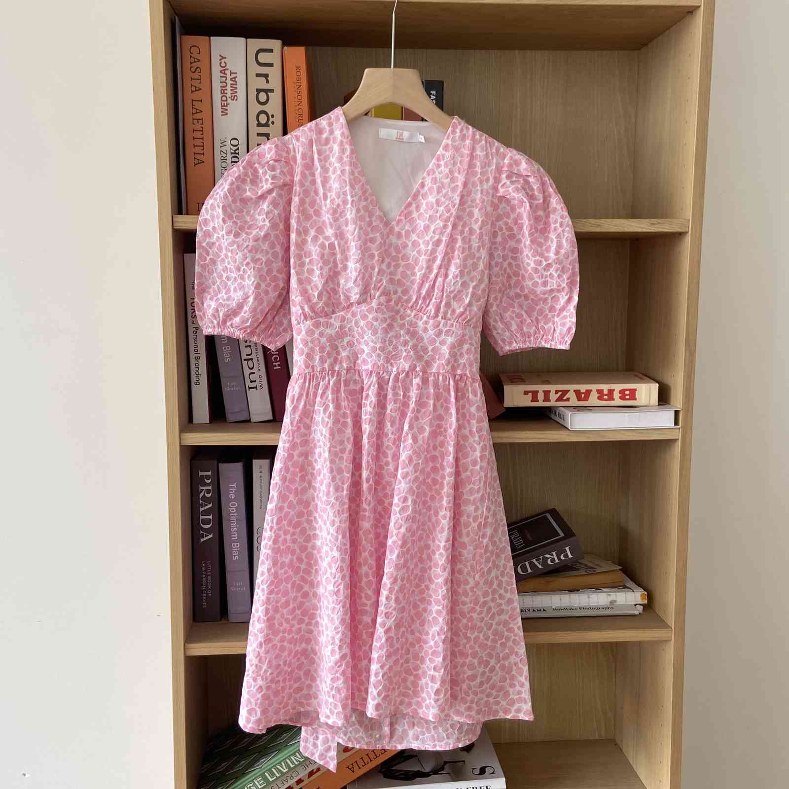 Korea Style High Waist Vintage A-Line Dress Women Elegant Puff Sleeve Mini Casual Sweet Sexy Beach Skirts Clothing 210519