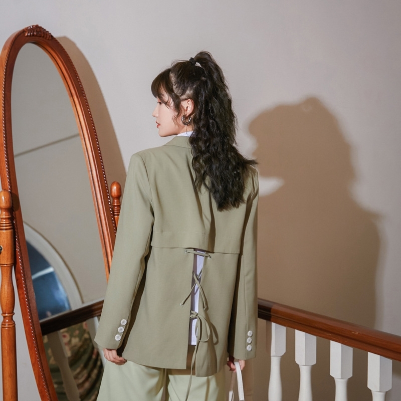 Autumn Cross Strap Suit Jacket Women Fashion Design Solid Casual Thin Coats 210615, Green
Autumn Cross Strap Suit Jacket Women Fashion Design Solid Casual Thin Coats 210615, Green
