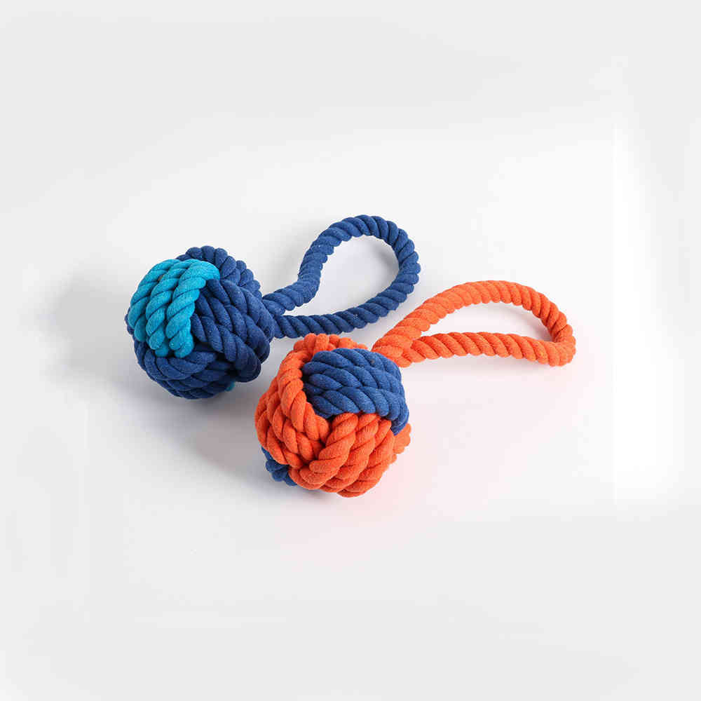 Durable Dog Chew Toy Dogs Linen Rope Ball Tug Of War Toy Teeth Cleaning Strong Pull Playing Dog Puppy Interactive Training Toy