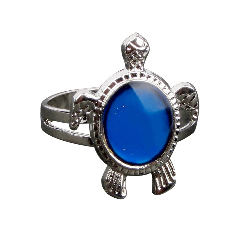 Color Change Temperature Control Adjustble Mood Turtle Ring Jewelry for Wholesale