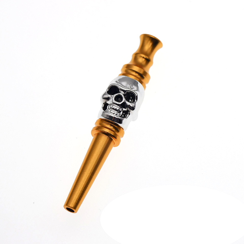 Creative Skull Pipe Straight Metal Pipe Cigarette Holder Household Smoking Accessories 77MM