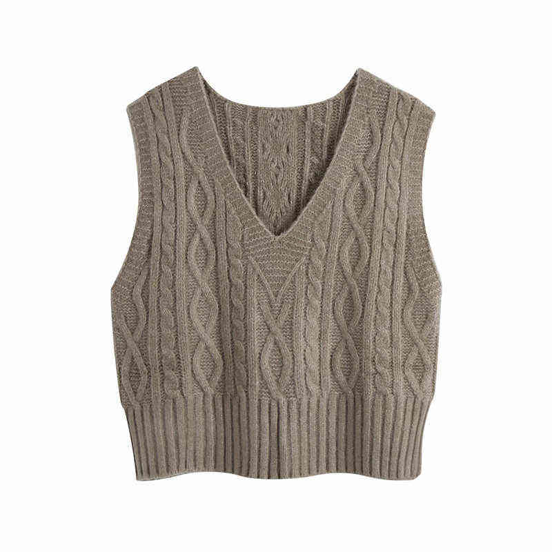 Evfer Women Casual Coffee Color V-neck Knitted Pullover Vest Female Fashion Sleeveless Za Sweaters Ladies Autumn Solid Knitwear Y1110
Evfer Women Casual Coffee Color V-neck Knitted Pullover Vest Female Fashion Sleeveless Za Sweaters Ladies Autumn Solid Knitwear Y1110