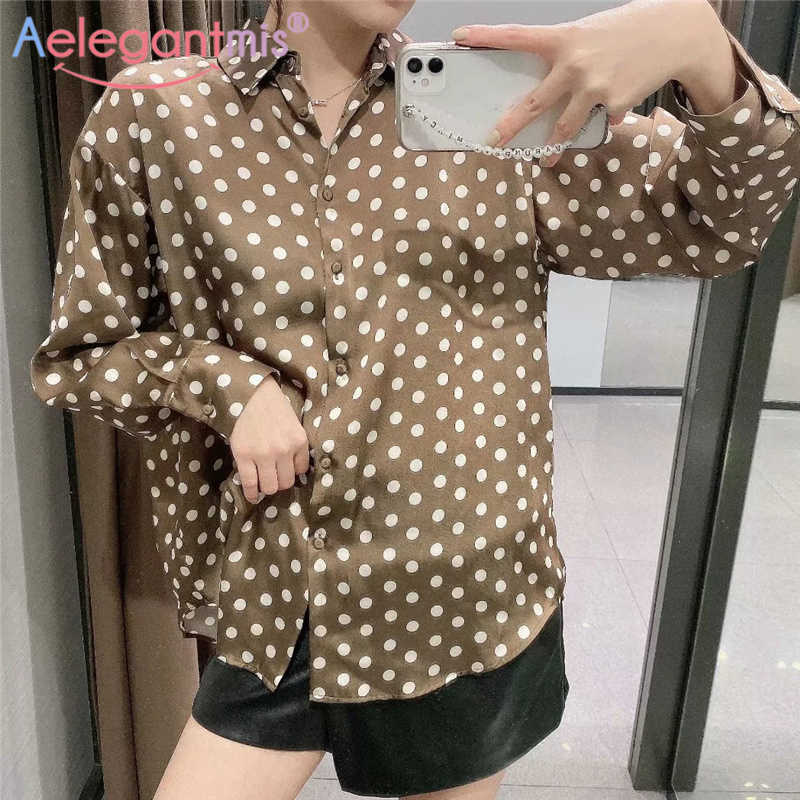 Aelegantmis Vintage Polka Dot Blouses Shirt Female Spring Long Sleeve Casual Women Green Loose High Street Chic 210607, As shown
Aelegantmis Vintage Polka Dot Blouses Shirt Female Spring Long Sleeve Casual Women Green Loose High Street Chic 210607, As shown