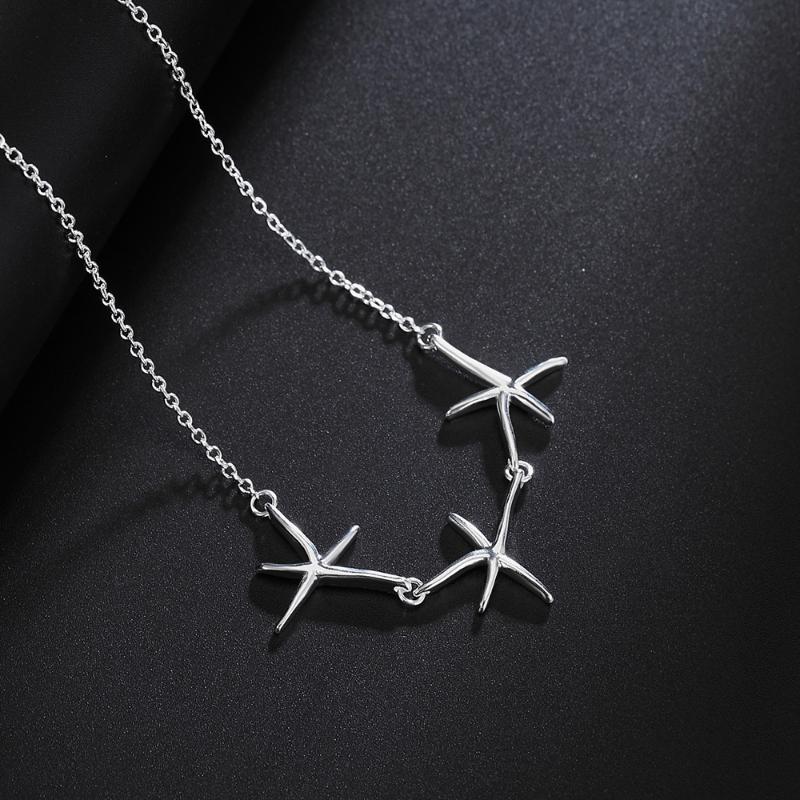 Chains Starfish Three Stars Chain 925 Sterling Silver Necklaces For Woman Fashion Charm Party Wedding Jewelry Christmas Gifts
Chains Starfish Three Stars Chain 925 Sterling Silver Necklaces For Woman Fashion Charm Party Wedding Jewelry Christmas Gifts