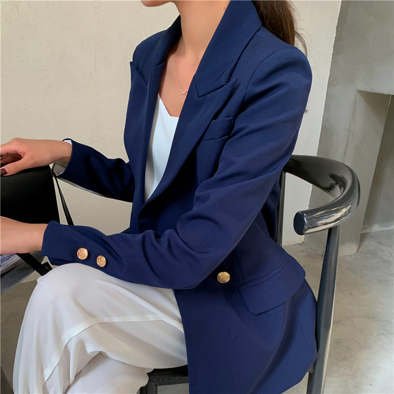 All Match Solid Chic Korean Plus Office Lady Streetwear Fashion OL Loose Slim Regular Women Blazers 210421