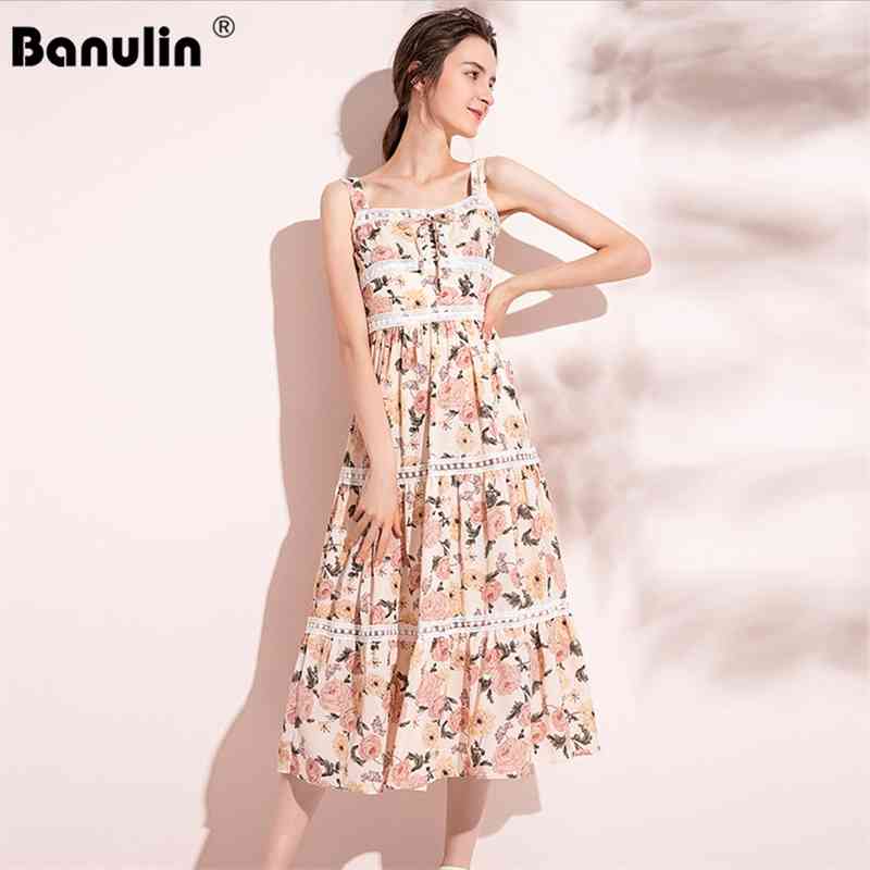 Banulin Summer Runway Spaghetti Strap Dress Lace Patchwork Floral Print Strapless Vintage Ladies Vacation Midi Dresses Vestoidos 210603, Pink
Banulin Summer Runway Spaghetti Strap Dress Lace Patchwork Floral Print Strapless Vintage Ladies Vacation Midi Dresses Vestoidos 210603, Pink